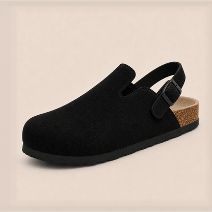 Genuine Suede Backstrap Clogs